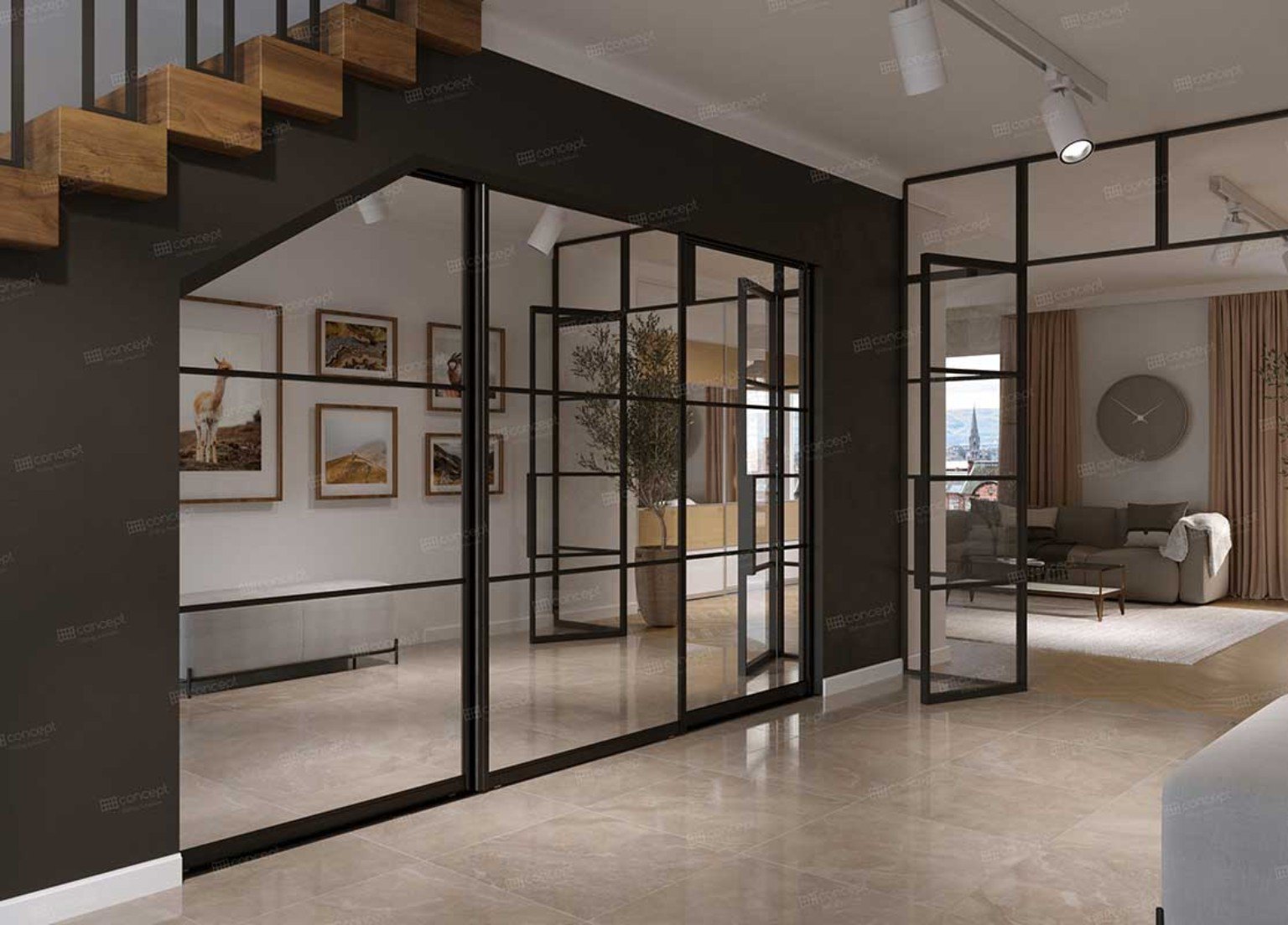 Black Framed Internal Doors by D Lawson Joinery