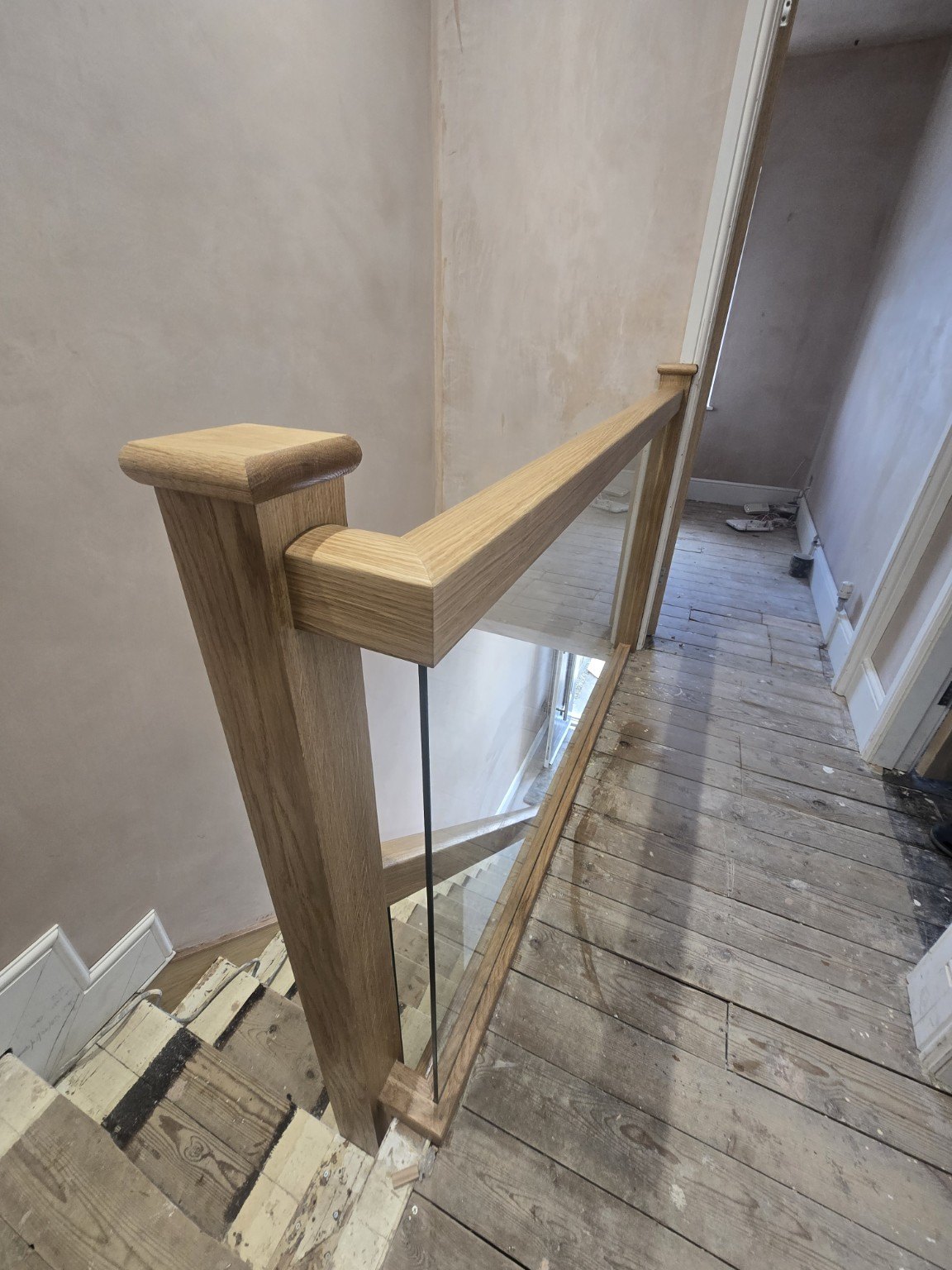Oak Stair Rail Detail by D Lawson Joinery